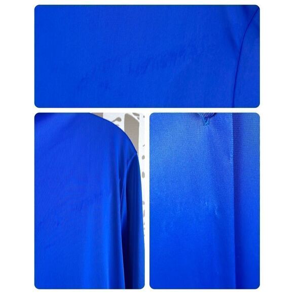 Vanity Fair Vintage House Dress Robe 40 Cobalt Blue - Picture 4 of 14